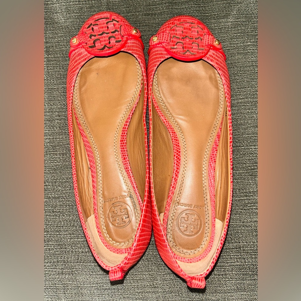 TORY BURCH Mini Miller Ballet Flat Melon Snake